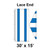 Celina Tent 30' x 15' Classic Gable Frame Tent Top, Lace End, diagram showing the side view with blue and white sections and measurements of 30 by 15 feet.