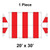 Celina Tent 20' x 30' Classic Gable Frame Tent, 1 Piece, 16 oz. Ratchet Top, top view illustration showing the dimensions and structure of the tent with red and white panels.