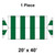 Celina Tent 20' x 40' Classic Gable Frame Tent, 1 Piece, 16 oz. Ratchet Top, image of the top view showing the green and white striped canopy with gable roofing structure.