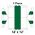 Celina Tent 12' x 12' Classic Gable Frame Tent, 1 Piece, 16 oz. Ratchet Top Replacement, technical diagram of the tent with green highlighted areas and measurements.