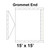 Celina Tent 15' x 15' Classic Gable Frame Tent Top, Grommet End, technical diagram showing grommet end details and dimensions of the 15 by 15-foot tent.
