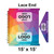 Celina Tent 15' x 15' Classic Gable Frame Tent Top, Lace End, with customizable logo area and colorful geometric background.
