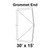 Celina Tent 30' x 15' Master Frame Tent Top, Grommet End, technical diagram showing the grommet placement and tent dimensions.