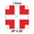 Celina Tent 20' x 20' Master Frame Tent, 1 Piece, 16 oz. Ratchet Top, top view diagram showing the red and white sections of the tent roof and the overall square shape.