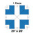 Celina Tent 20' x 20' Master Frame Tent, 1 Piece, 16 oz. Ratchet Top, overhead view of the square frame tent with blue and white sections.