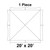 Celina Tent 20' x 20' Master Frame Tent, 1 Piece, 16 oz. Ratchet Top, top view diagram showing the square shape and dimensions of the tent.