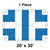 Celina Tent 20' x 30' Master Frame Tent, 1 Piece, 16 oz. Ratchet Top, aerial view of the framed tent layout with blue and white fabric sections.