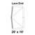 Celina Tent 20' x 10' Master Frame Tent Top, Lace End, technical diagram of tent top with labeled lace end and dimensions.
