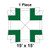 Celina Tent 15' x 15' Master Frame Tent, 1 Piece, 16 oz. Ratchet Top, top view illustration of the 15 by 15-foot outdoor event tent with green and white sections.