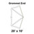 Celina Tent 20' x 10' Master High Peak Frame Tent Top, Grommet End, diagram showing the grommet placements on the tent top.