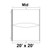 Celina Tent 20' x 20' Master High Peak Frame Tent Top, Mid Section, floor plan diagram showing the top view of the tent's middle section with dimensions.