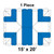 Celina Tent 15' x 20' Classic Pole Tent, 1 Piece, 16 oz. Ratchet Top, top view diagram showing blue and white sections with structural lines and measurements.
