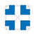 Celina Tent 20' x 20' Classic Pole Tent, 1 Piece, 16 oz. Ratchet Top, with blue fabric sections and a white framework in a square layout for outdoor event shelter.