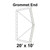 Celina Tent 20' x 10' Classic Pole Tent Top with Grommet End, diagram showing tent top with grommet placement and dimensions.
