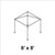 8' x 8' Classic Frame Aluminum Single Tube 12' Pole and Fitting Kit, an illustration of a sturdy, square-shaped shade structure with a metal frame and poles.