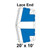 Celina Tent 20' x 10' Classic Pole Tent Top, Lace End, floor plan layout diagram with blue tent area and labeled lace end.