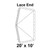 Celina Tent 20' x 10' Classic Pole Tent Top, Lace End, diagram showing the tent's layout with lace end design and dimensions of 20 feet by 10 feet.