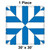 Celina Tent 30' x 30' Classic Pole Tent, 1 Piece, 16 oz. Ratchet Top - image showing the top view of the tent with a blue and white striped pattern.