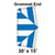 Celina Tent 30' x 15' Classic Pole Tent Top, Grommet End, illustration of the tent top with blue and white sections and grommet ends.