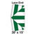 Celina Tent 30' x 15' Classic Pole Tent Top, Lace End, diagram of the tent's lace end assembly with green and white fabric sections and measurement markings.