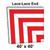 Celina Tent 80' Classic Pole Tent Top, Lace-Lace End, side view of the large red and white striped tent top with lace end details and 40' x 40' dimensions.