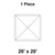 Celina Tent 20' x 20' Premiere I Series High Peak Pole Tent, 1 Piece, 16 oz. Ratchet Top, technical blueprint of the square tent with dimensions.