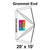 Celina Tent 20' x 10' Premiere I Series High Peak Pole Tent Top with Grommet End, diagram showing dimensions and grommet placement for outdoor event tent.