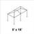 8' x 16' Classic Frame Aluminum Single Tube 7' Pole and Fitting Kit, technical drawing of a portable shelter frame with aluminum components, support poles, and fittings.