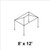 Celina 8' x 12' Classic Series Frame, wireframe diagram of a rectangular outdoor canopy or gazebo frame with specified dimensions.
