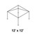 Celina 12' x 12' Classic Series Frame, a detailed line drawing of a square outdoor gazebo frame with four legs, suitable for backyard or garden use.