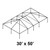 Celina 30' x 50' Classic Series Frame, illustration of a rectangular outdoor frame structure with metal supports and cross braces.