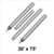 Celina Tent 30' x 75' Classic Series Pole Kit, set of four metal tent poles with cylindrical shape and pointed ends for assembly.