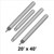 Celina Tent 20' x 40' Premiere I Series Pole Kit, image showing five cylindrical metal poles used for tent setup.