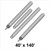 Celina Tent 40' x 140' Premiere I Series Pole Kit, image showing four metal poles used for tent support.