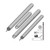 Celina Tent 40' x 100' Premiere II Series High Peak Pole Kit, image showing four silver high peak tent poles and various assembly hardware including connectors and screws.