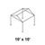 Celina Tent 10' x 10' Gable Series Frame, illustration of a metal frame structure with four legs and a gable roof.