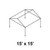 Celina Tent 15' x 15' Gable Series Frame, skeletal structure of a 15 by 15-foot gable-style tent with a metal frame and open roof design.