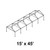 Celina Tent 15' x 45' Gable Series Frame, a black metal frame structure for a large outdoor tent with a gable roof design.