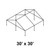 Celina Tent 30' x 30' Gable Series Frame, a simple line drawing of a 30 by 30-foot framed canopy structure with support poles and a gable roof.