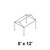Celina Tent 8' x 12' Gable Series Frame, illustration of a simple line diagram showing the frame structure of the tent with 8 by 12 feet dimensions.
