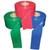 Disposable Pole Cover - Green, three rolls of green, red, and blue pole covers with one green cover unrolled