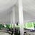 Center Pole Drape - 21' , image showing a large event tent interior with white draped fabric and central support poles.