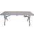 Mayfield Chair and Center Folding Resin Table Set, a portable folding table with a light gray resin surface and black metal legs for versatile indoor and outdoor use.