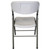 Mayfield Chair and 6' Resin Banquet Table Set, image of a white folding chair with a metal frame and a white resin tabletop for versatile banquet and event use.