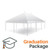 20' x 30' Classic Series Pole Tent Graduation Package, image of a large white outdoor event tent with sturdy poles and a cap on top, designed for graduation celebrations.