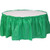 14' Plastic Skirt - White, green plastic skirt draped around a round table.