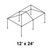 12' x 24' Classic Frame Aluminum Single Tube 8' Pole and Fitting Kit, line drawing of a rectangular outdoor canopy frame structure with adjustable poles and fittings for assembly.