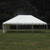 20' X 30' Classic Pole Tent, White Top, 7' Galvanized Kit, outdoor event tent set up in a grassy area with trees in the background.