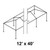 12' x 40' Classic Frame Aluminum Single Tube 7' Pole and Fitting Kit, line drawing of a large outdoor canopy or tent frame with multiple support poles and fittings.