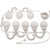 Event Rental Startup Event Ready Bundle, string of multiple white light bulbs with coiled cords and plugs for event lighting.